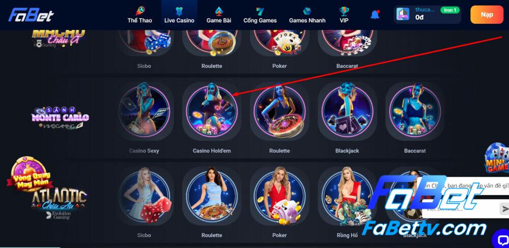 Hướng dẫn chơi game bài Casino Hold'em Fabet chính xác nhất