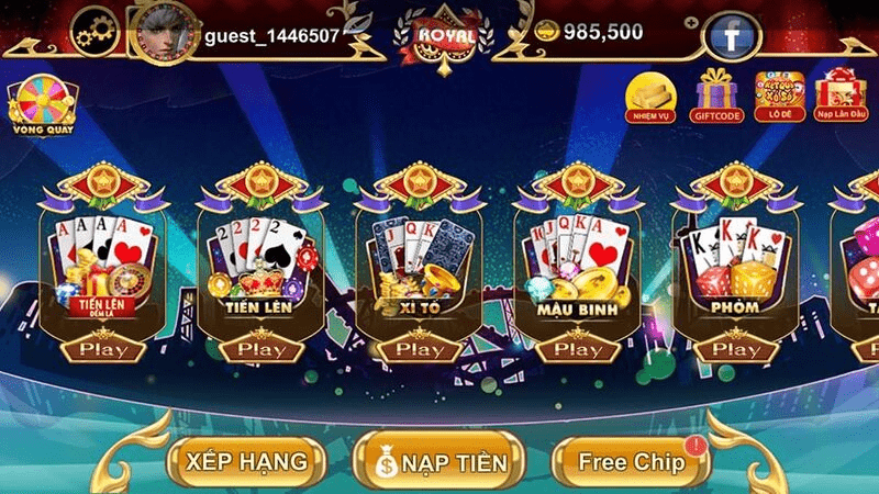 Đa dạng game bài đổi thưởng với tỉ lệ thắng cao tại cổng game Royal